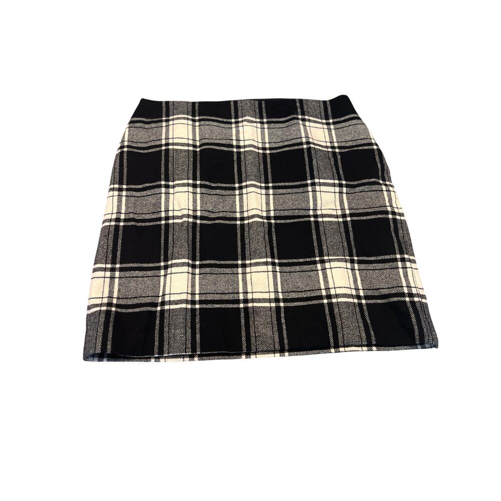 Talbots wool blend skirt women’s size 14 black and white side zip